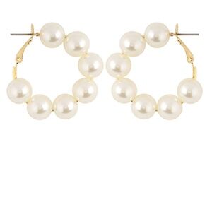 40mm Pearl Beads Hoops